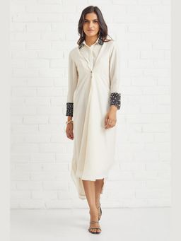 BOHO-CHIC By Sukriti Jain - White Pearl Embellished Midi Dress