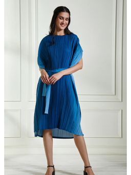 BOHO-CHIC By Sukriti Jain - Blue Ombre Pleated Midi Dress