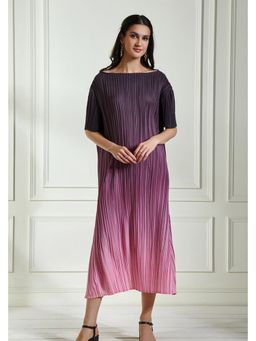 BOHO-CHIC By Sukriti Jain - Purple Ombre Pleated Midi Dress