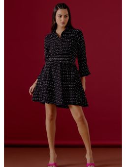 BOHO-CHIC By Sukriti Jain - Black Metallic Tweed Midi Dress