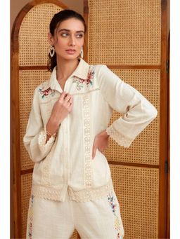 BOHO-CHIC By Sukriti Jain - Beige Pure Abundance Embroidered Shirt