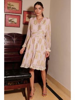 BOHO-CHIC By Sukriti Jain - Pink Metallic Roseate Knee Length Dress