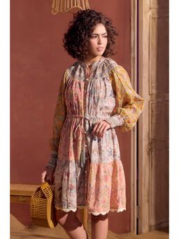 BOHO-CHIC By Sukriti Jain - Multi Colour Pastel-Hue Dainty Smocked Mini Dress