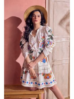 BOHO-CHIC By Sukriti Jain - White Sienna Embroidered Dress