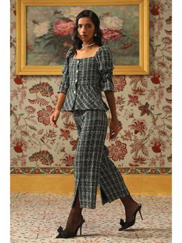 BOHO-CHIC By Sukriti Jain - Metallic Plaid Tweed Pant