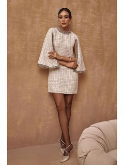 BOHO-CHIC By Sukriti Jain - Cream Metallic Cape Mini Dress