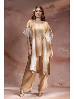 Soup by Sougat Paul - Zinnia Applique Jacket with Tunic and Pants Set