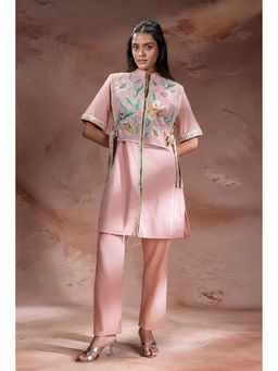 Soup by Sougat Paul - Zeya Applique Bib-Detail Kurta and Pants with Jacket