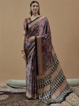 Sareemall - Womens Georgette Mauve Printed Designer Saree with Unstitched Blouse