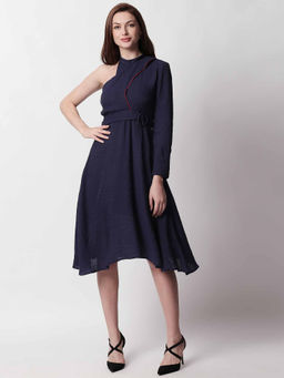 RAREISM - Carnival Primary Navy Blue Knee Length Dress (Set of 2)