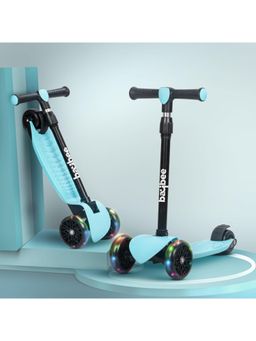 BAYBEE - Blue Foldable Kids Scooter with 4 Height Adjustable Handle & Brake Skate Scooter