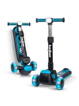 BAYBEE - Blue 3 Wheel Kids Scooter with Height Adjustable & Music Kick Scooter with LED