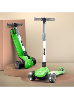 BAYBEE - Teal Foldable Skate Scooter with 3 Height Adjustable & Music