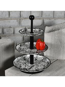 Living With Elan - Splatterful Collection, Knob 3 Tier Round Mild Steel Cake & Dessert Stand