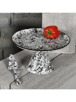 Living With Elan - Splatterful Collection, Metal Cake Stand with Cake Server