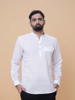 EKATVA ETHNIC - Men’s White Linen Kurta