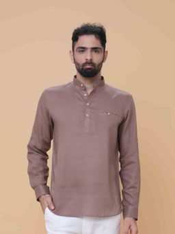 EKATVA ETHNIC - Men’s Mauve Linen Kurta