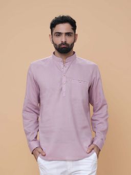 EKATVA ETHNIC - Men’s Onion Pink Linen Kurta