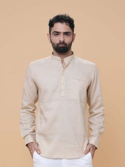 EKATVA ETHNIC - Men’s Beige Linen Kurta