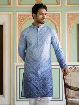 Jompers - Blue Ombre Printed Kurta