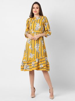 PINACOLADA - Women Floral Design Stylish Back Drawstring Casual Dresses