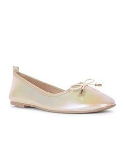 Bata - Kids Casual Round Toe Ballerinas Beige