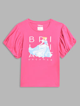 Blue Giraffe - Girls Pink Printed T-Shirt
