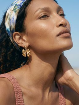 Palmonas - Gold Stylish Cute Bow Drop Earrings