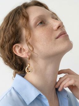 Palmonas - Gold Layered Hoop Charm Earrings