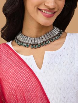 Fabindia - Green Metal Short Necklace