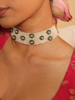 BINNI - White Pachi Emerald Glow Necklace