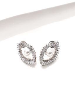 Peach Tassels - White Pearl Centres Ad Earrings