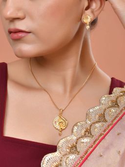 VOJ - Multi-Color Gold Plated Elegant Design Necklace Set