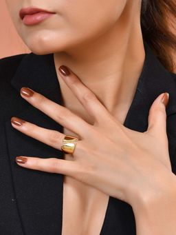 VOJ - White Gold Plated Adjustable Ring