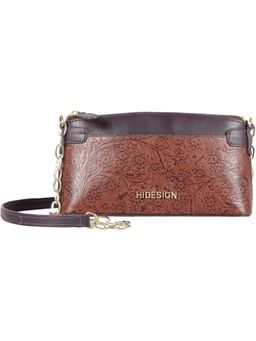 Hidesign - Camila Flower Embossed Brown Sling Bag