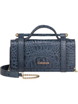 Hidesign - OPHELIA W1-SHINY BABY CROCO-MN Blue Sling and Cross Bags