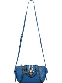 Hidesign - Blue Textured Sling And Cross Bag