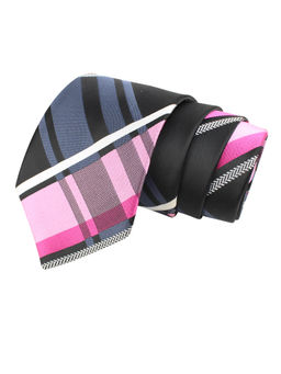 PELUCHE - Wide Checkered Black Necktie for Men