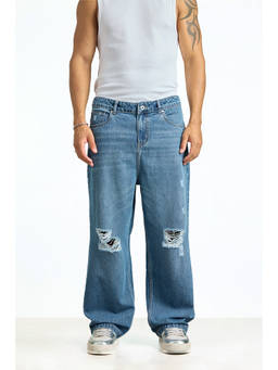 Bonkers Corner - Wrecked Blue Distressed Jeans