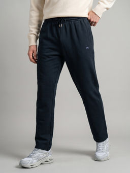 Monte Carlo - Navy Blue Regular Fit Solid Track Pant