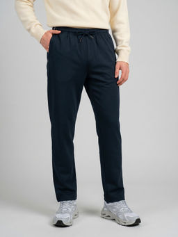 Monte Carlo - Navy Blue Regular Fit Solid Track Pant
