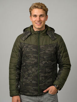 Monte Carlo - Olive Regular Fit Full Sleeve Hooded Detachable Hooded Jacket