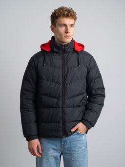 Monte Carlo - Navy Blue Regular Fit Full Sleeve Stand Collar Solid Puffer Jacket