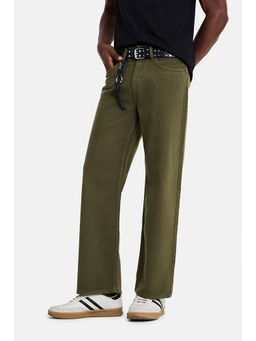 Snitch - Olive Denim Loose Casual Jeans