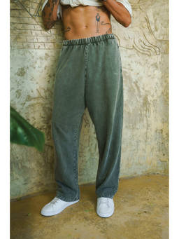 Bonkers Corner - Olive Faded Loose Fit Pant