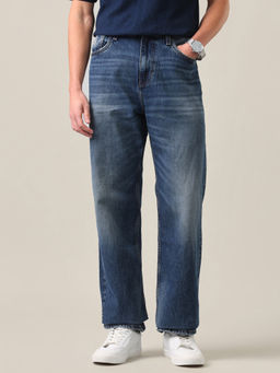 U.S. Polo Assn. Denim Co. - Blue Solid Loose Fit Cotton Jeans