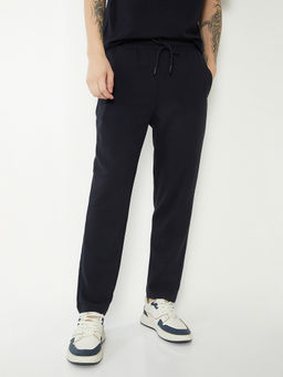 max - Navy Blue Textured Track Pant