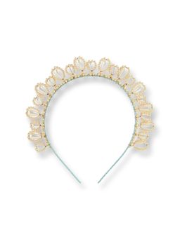 Choko - Kids Iris Jewelled Hairband – Ivory Crystal Floral Hairband for Girls (Festive & Wedding Wear)