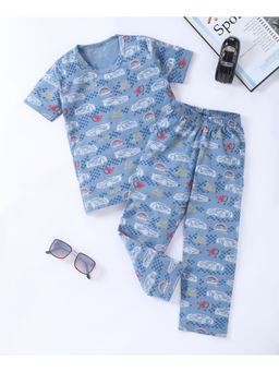 FUNKRAFTS - Boys Cotton Half Sleeves Jersey Printed T-Shirt & Pyjama (Set of 2)