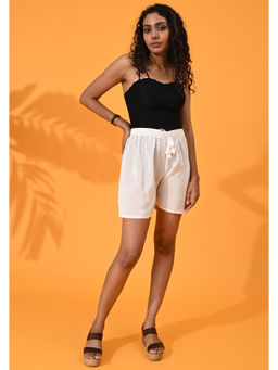Maba India - Female Silk White Shorts